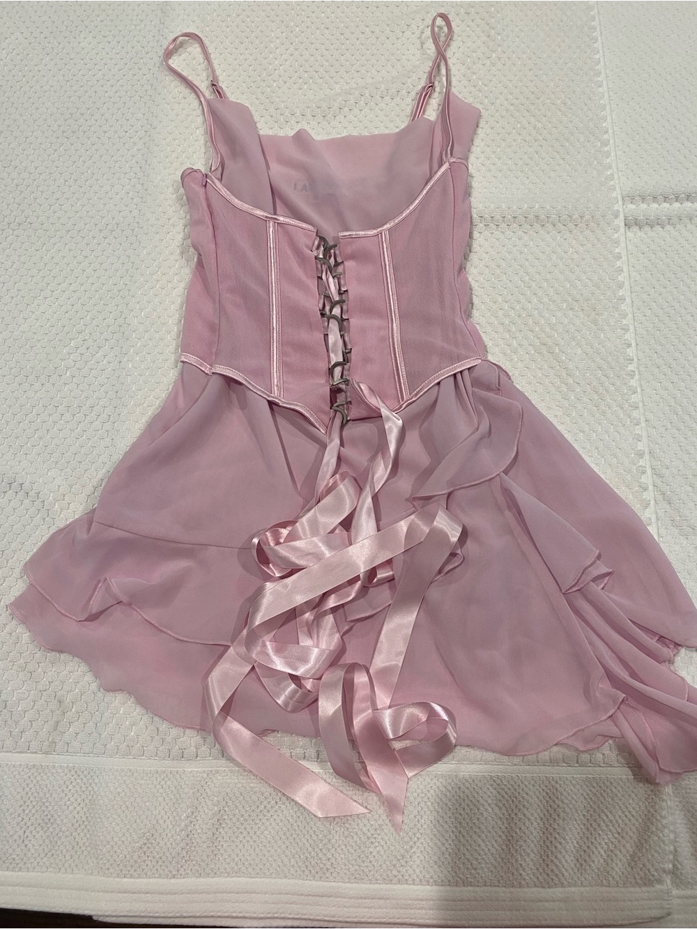 I.AM.GIA Pink Ribbon Corset Chiffon Dress